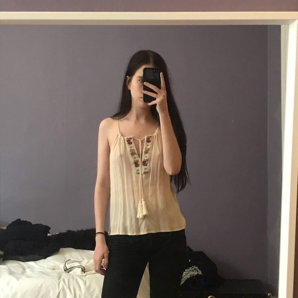 Boho embroidered tank